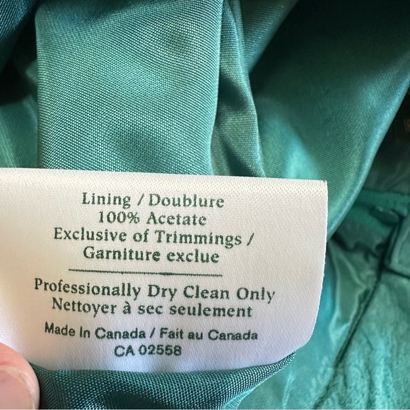 Vintage DANIER Teal genuine leather Suede midi skirt size 16 - Picture 6 of 7